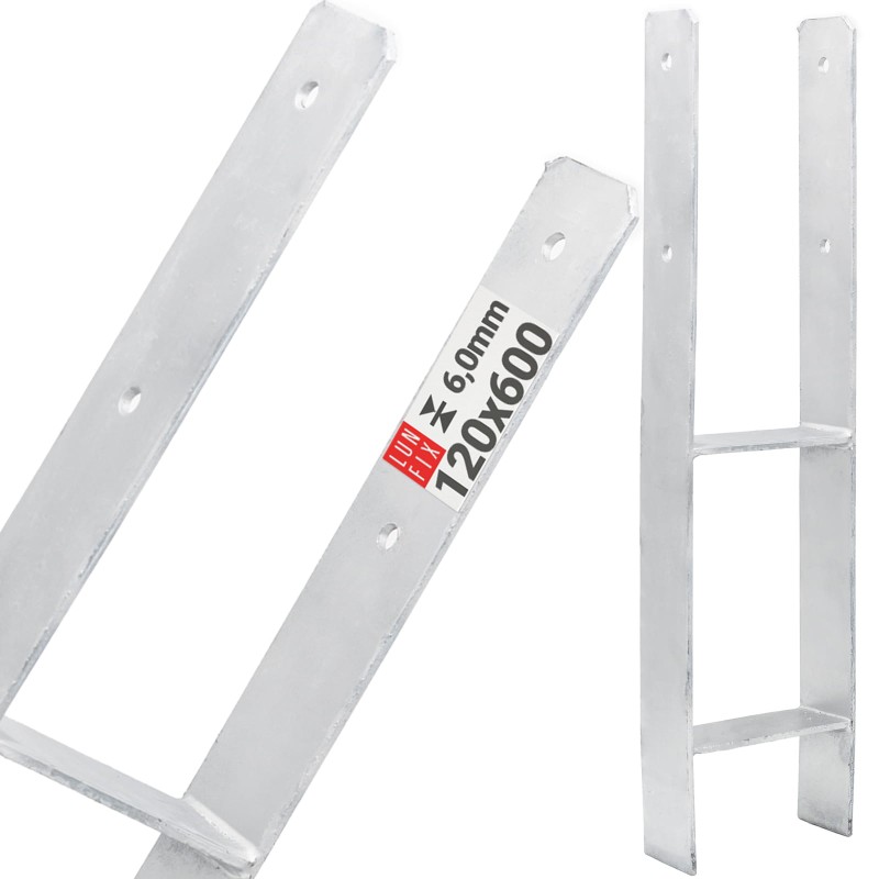 Podstawa słupa typ H 120x600x6 mm kotwa