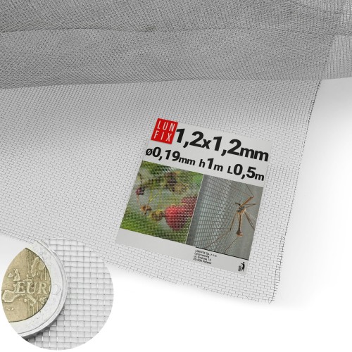 Grillage métallique tissé 1,2x1,2 mm Ø 0,19 mm - LUN FIX