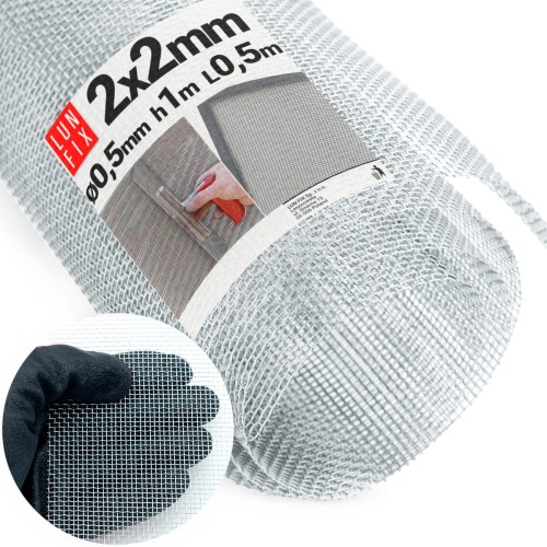 Grillage métallique tissé 2x2 mm Ø 0,5 galvanisé - LUN FIX