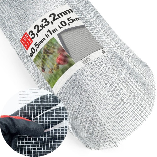 Grillage métallique tissé 3,2x3,2 mm Ø 0,5 galvanisé - LUN FIX
