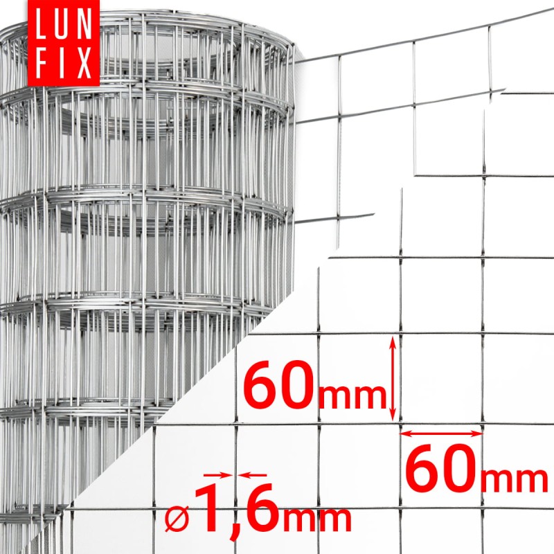Siatka zgrzewana 150 cm oczko 60x60 fi 1,6mm ogrodzeniowa ocynkowana 10mb