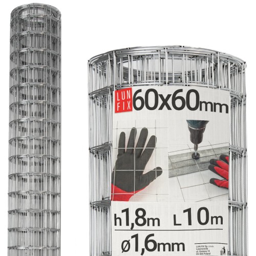 Grillage soudé 60x60 Ø 1,6 mm galvanisé - LUN FIX