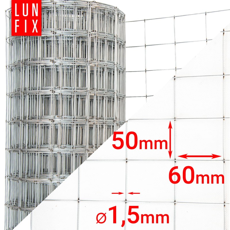 Siatka zbrojeniowa 50x60 ściany muru fi1,5mm 0,15x25m