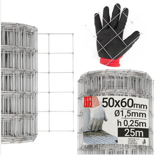 Treillis d’armature 50x60 0,25x25 m galvanisé - LUN FIX