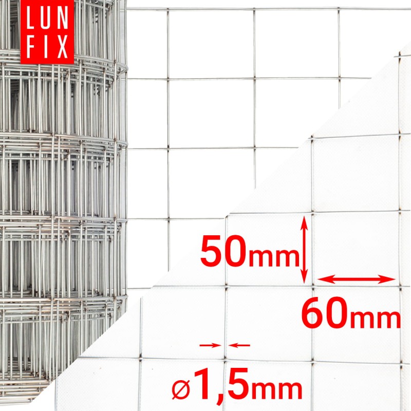 Siatka zbrojeniowa 50x60 ściany muru fi1,5mm 0,25x25m