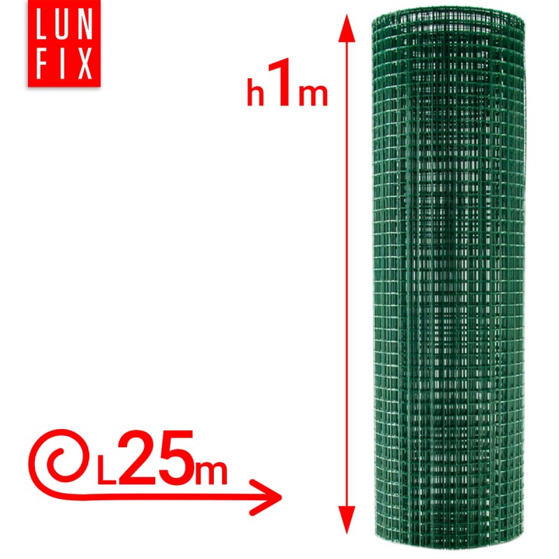 Siatka rabatowa 16x16 metalowa powlekana gr. 1,2mm zielona  h1m 25m