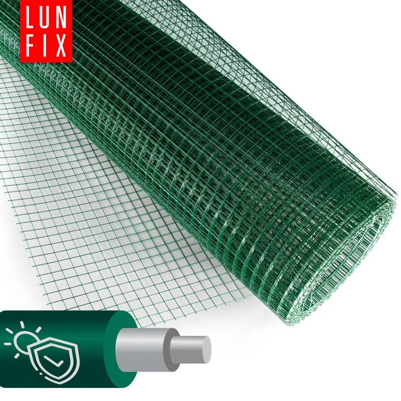 Siatka rabatowa 16x16 metalowa powlekana gr. 1,2mm zielona  h1,5m 25m