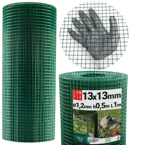 Grillage de bordure 13x13 h0,5 m plastifié PVC vert - LUN FIX