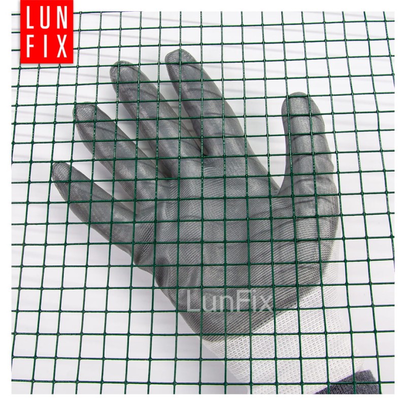 Siatka rabatowa 13x13 metalowa powlekana gr. 1,2mm zielona  h0,5m 1m