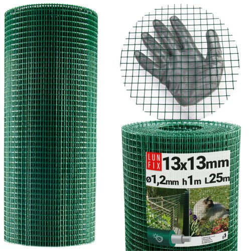 Grillage de bordure 13x13 h1 m plastifié PVC vert - LUN FIX