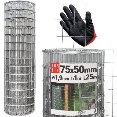 Grillage soudé 75x50 Ø 1,9 mm galvanisé - LUN FIX