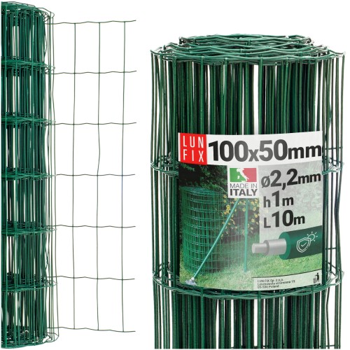 Grillage soudé 100x50 Ø 2,2 mm plastifié PVC vert - LUN FIX