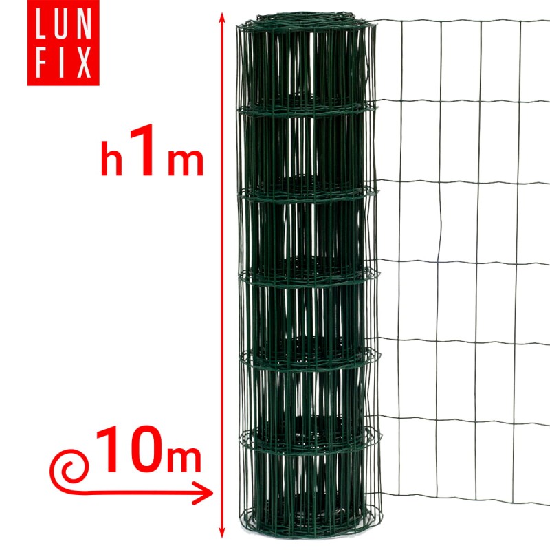 Siatka ogrodzeniowa zielona 100cm oczko 100x50 fi 2,2mm zgrzewana ocynkowana powlekana PCV 10mb