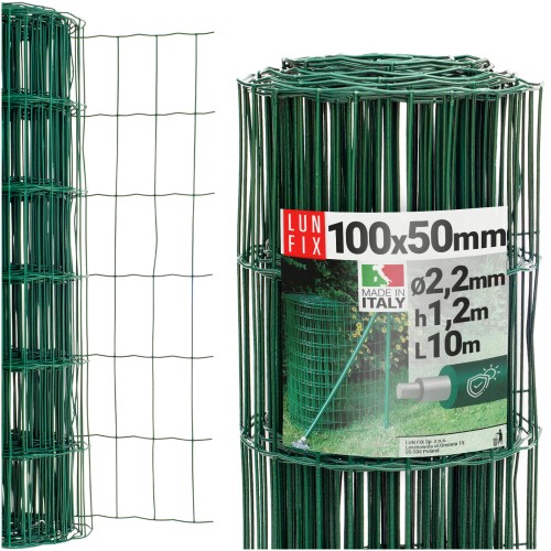 Grillage soudé 100x50 Ø 2,2 mm plastifié PVC vert - LUN FIX