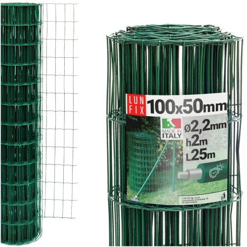 Grillage soudé 100x50 Ø 2,2 mm plastifié PVC vert - LUN FIX