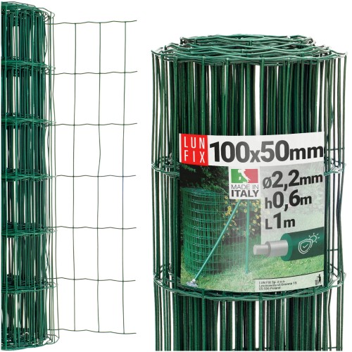 Grillage soudé 100x50 Ø 2,2 mm plastifié PVC vert - LUN FIX