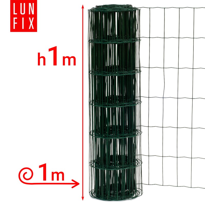 Siatka ogrodzeniowa zielona 100cm oczko 100x50 fi 2,2mm zgrzewana ocynkowana powlekana PCV 1mb
