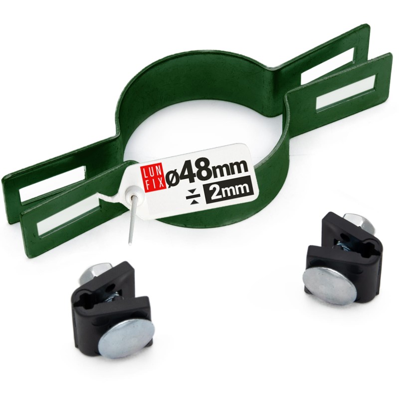 Obejma pośrednia fi48 mm do paneli ZIELONA zestaw