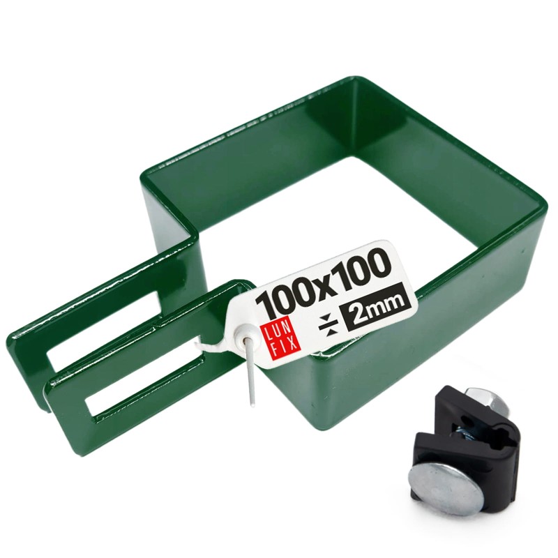 Obejma końcowa początkowa 100x100 mm zielona komplet