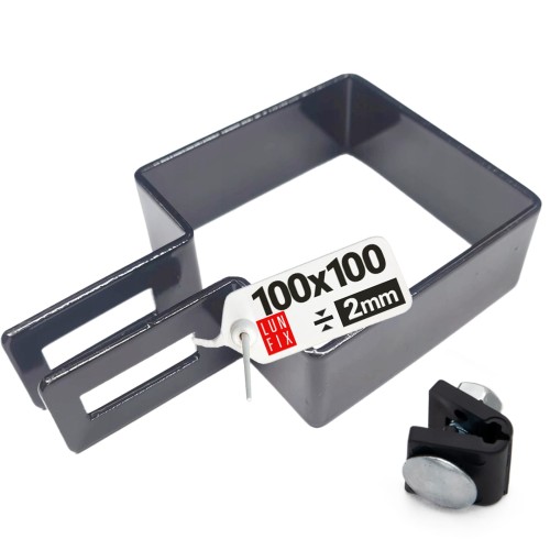 Collier de fixation pour panneau 100x100 RAL 7035 galvanisé - LUN FIX