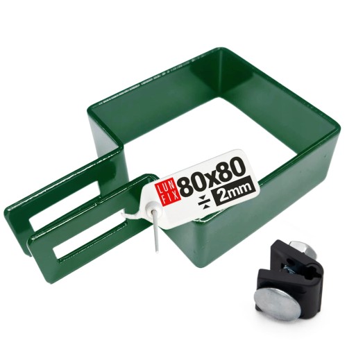 Collier de fixation pour panneau 80x80 mm galvanisé vert - LUN FIX