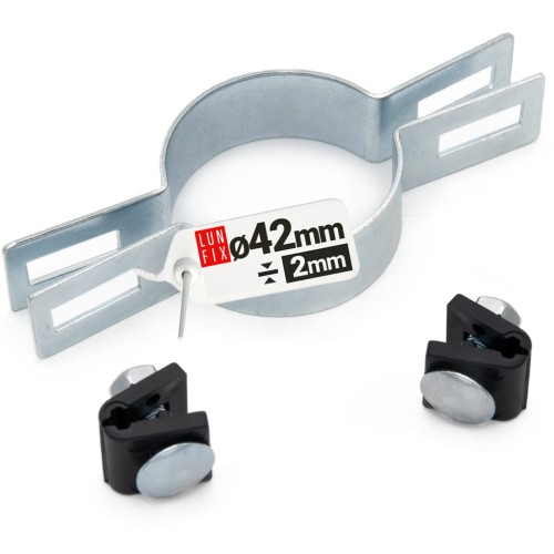 Collier de fixation pour panneau Ø 42 mm galvanisé - LUN FIX