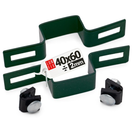 Collier de fixation pour panneau 40x60 mm galvanisé vert - LUN FIX