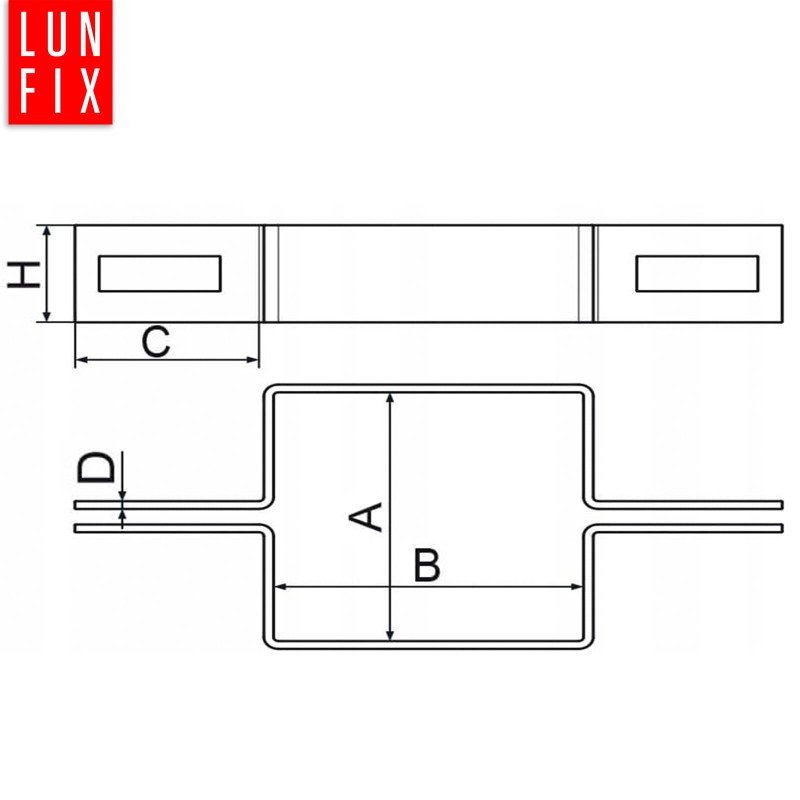 Obejma pośrednia 40x60 mm łącząca zielona komplet