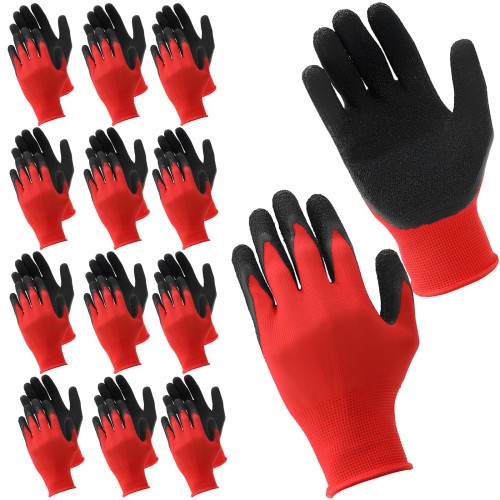 Gants de travail XL rouge 12 pièces - LUN FIX