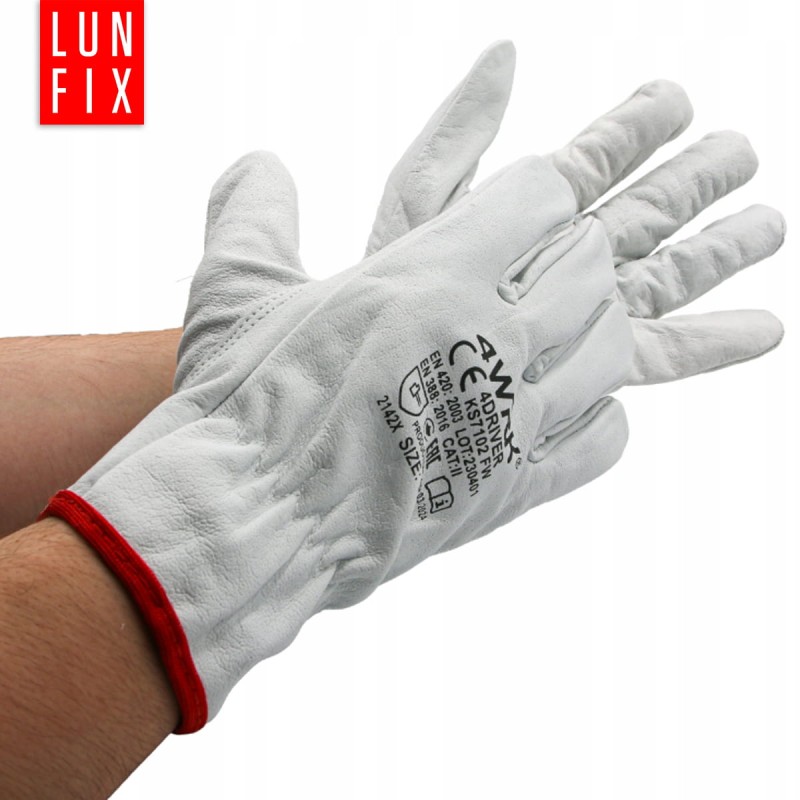 Rękawice robocze z koziej skóry 10 XL białe 12szt.