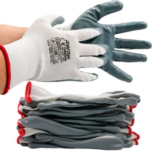 Gants de travail 8 M blanc 12 pièces - LUN FIX