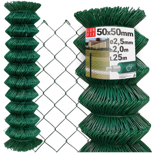 Grillage simple torsion 50x50 mm Ø 2,5 mm plastifié PVC vert - LUN FIX