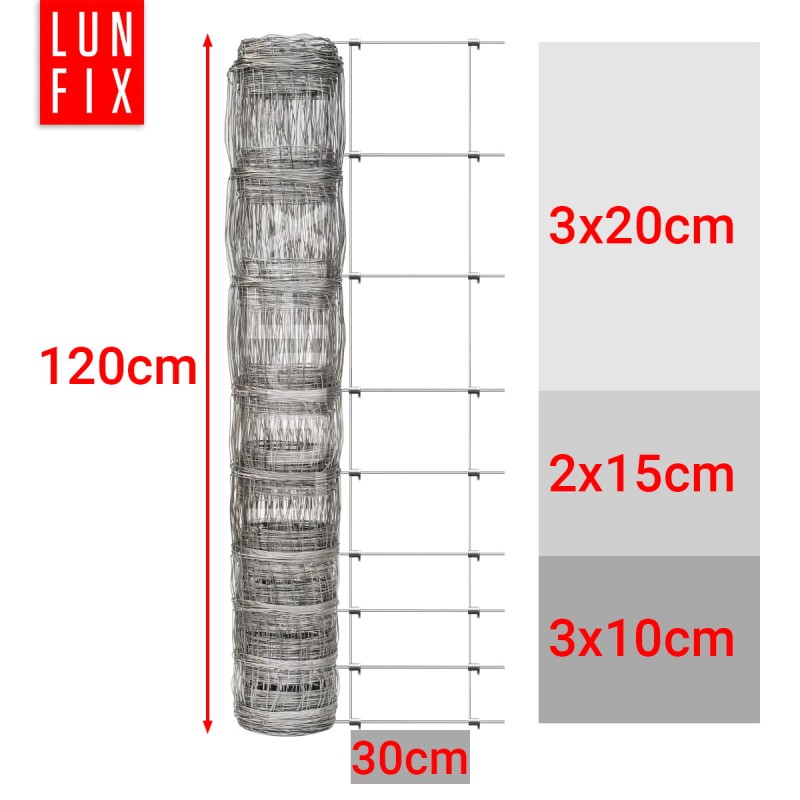 Siatka leśna budowlana 120cm fi 2-1,6mm ocynkowana 50mb + 100 sztuk skobli gratis!
