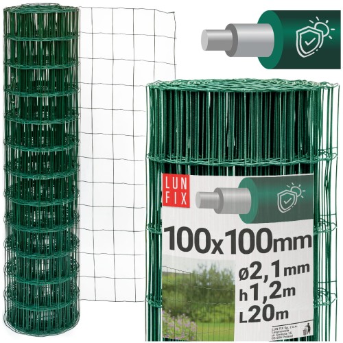 Grillage soudé 100x100 Ø 2,1 mm plastifié PVC vert - LUN FIX