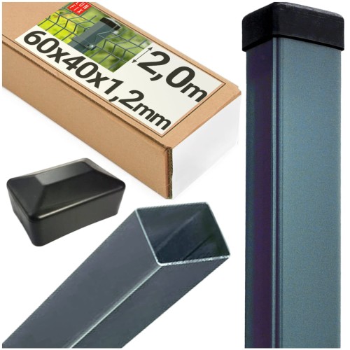 Poteau de clôture 60x40x2000 1,3 mm LUNBERG galvanisé - LUN FIX