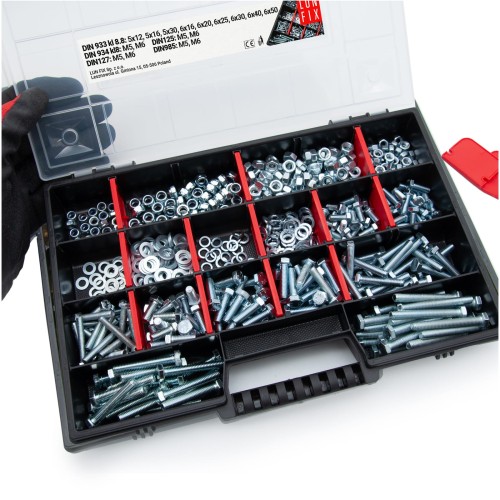Coffret de fixations M5 M6 galvanisé 540 pièces - LUN FIX