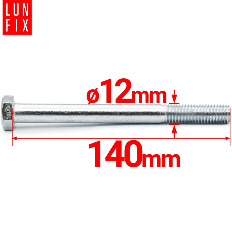 Śruba sześciokątna M12x140 ocynk DIN 931 klasa 8.8 półgwint 1kg