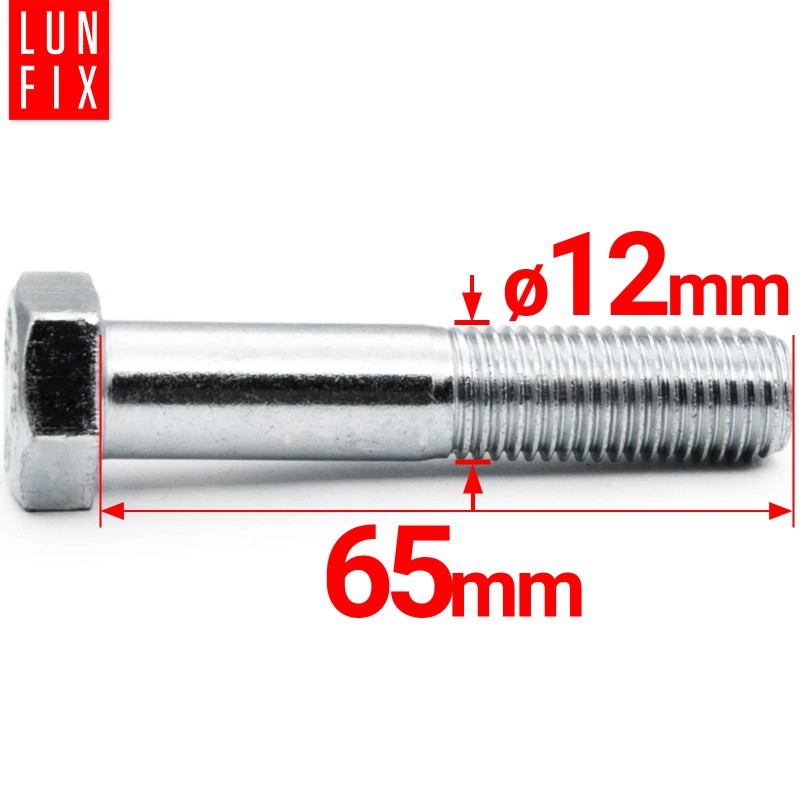 Śruba sześciokątna M12x65 ocynk DIN 931 klasa 8.8 półgwint 1kg