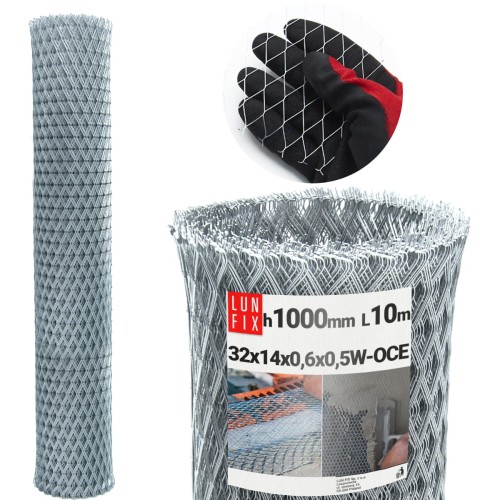 Treillis métallique pour enduit h1 m 10 m galvanisé - LUN FIX