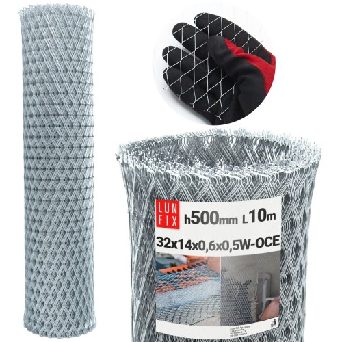 Treillis métallique pour enduit h0,5 m 10 m galvanisé - LUN FIX