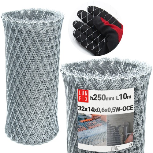 Treillis métallique pour enduit h0,25 m 10 m galvanisé - LUN FIX