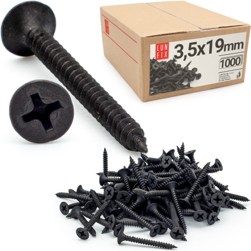 Vis autoperceuses pour métal 3,5x19 mm phosphatées - LUN FIX