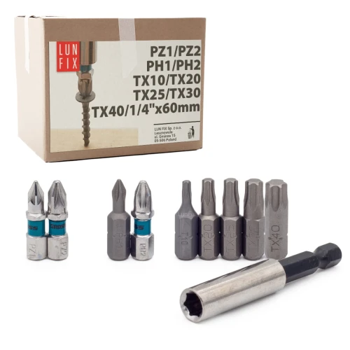 Embout de vissage-lot 10w1 - LUN FIX