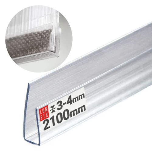 Bande d'étanchéité pour polycarbonate 3-4 mm, 2100 mm - LUN FIX