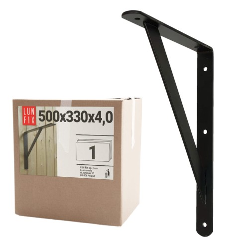 Équerre renforcée pour étagère 50x33 cm noir - LUN FIX