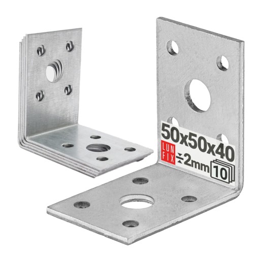 Équerre de fixation 50x50x40 mm 10 pièces - LUN FIX