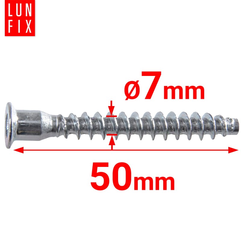 Wkręty konfirmaty 7x50mm do drewna ocynkowane 1000szt.