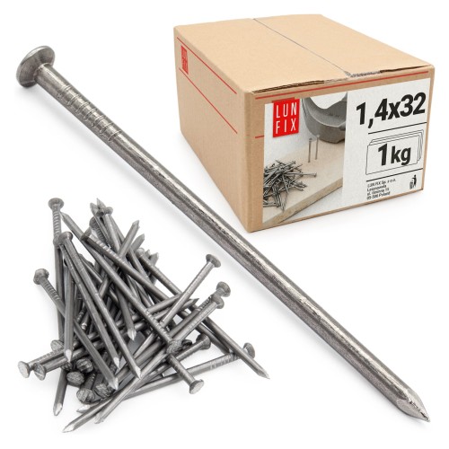 Clous de construction 1,4x32 mm noir 1 kg - LUN FIX