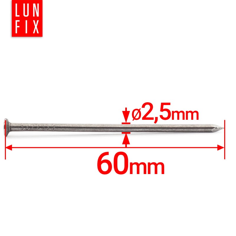 Gwoździe budowlane 2,5x60 mm 2,5" czarne 1kg