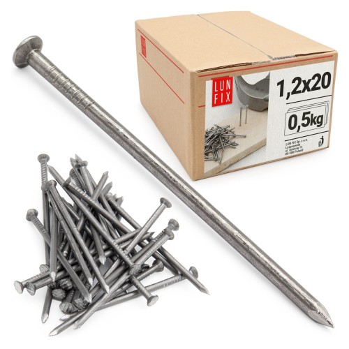 Clous de construction 1,2x20 mm noir 0,5 kg - LUN FIX